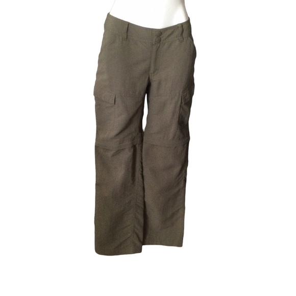 North Face Khaki Green Convertible Outdoor Activewear Pants/Shorts - Picture 1 of 16